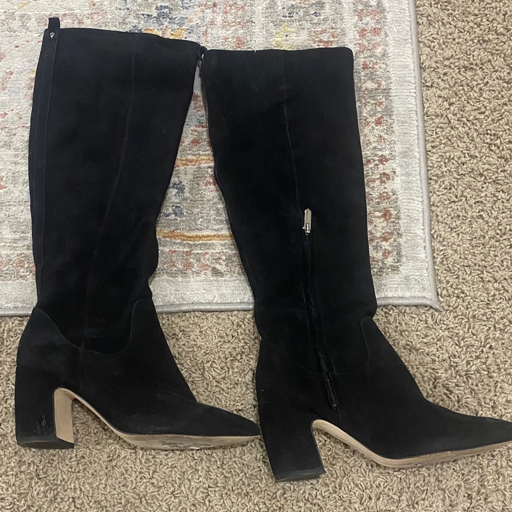 Sam Edelman Black Suede Heeled Boots